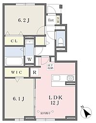 アビタシオン若葉A 2LDKの間取図画像