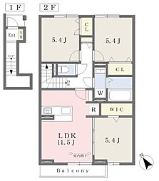 アビタシオン若葉B 3LDKの間取図画像
