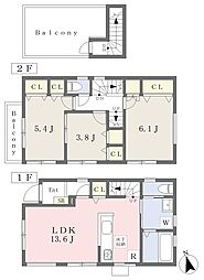 ＹＡＳＵＩレントハウス秋山 1階3LDKの間取り