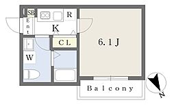 Ｆｏｓｔｅｒ津田沼 301 3階1Kの間取り