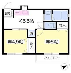 ハイペリオンハイツ 2Kの間取図画像