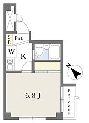 レジデンス石川 1Kの間取図画像