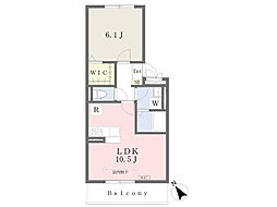 ラ・カーサ2 1LDKの間取図画像