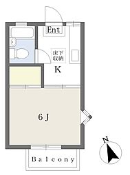 ホワイトコート 1Kの間取図画像