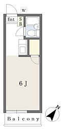 コーポラス西船A ワンルームの間取図画像