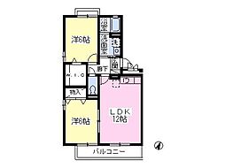 キャロルステージB 2LDKの間取図画像