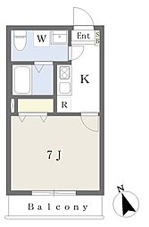 アセントY船橋 1Kの間取図画像