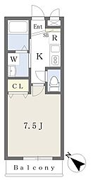 シャインフロント五井駅前 1階1Kの間取り