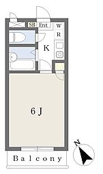 辰巳第7マンション 3階1Kの間取り