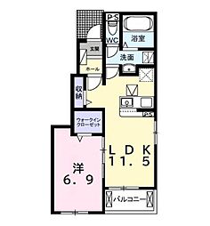 JR内房線 君津駅 バス18分 六三橋下車 徒歩21分の賃貸アパート 1階1LDKの間取り