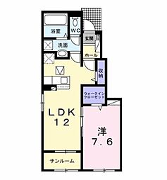 JR久留里線 祇園駅 徒歩6分の賃貸アパート 1階1LDKの間取り