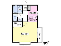 ハートフルプラザ 1Kの間取図画像