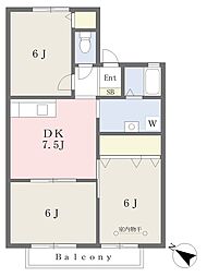 メゾンベール 3DKの間取図画像