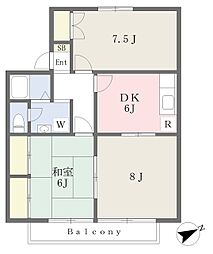 光ハイツ 3DKの間取図画像