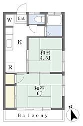 カフカD 2Kの間取図画像