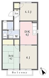 ハイツ・シンフォニーB棟 3DKの間取図画像