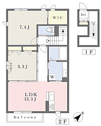 グリーンノート3 2LDKの間取図画像