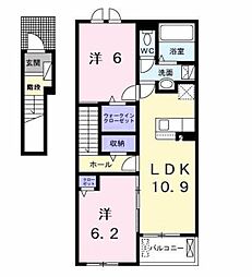 アルカディア2 2LDKの間取図画像