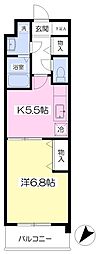フローラーハイツ 1DKの間取図画像