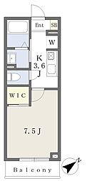 ディビーノ ルクス 1Kの間取図画像