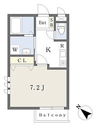 シャインフロント五井駅前 1Kの間取図画像
