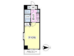 直希マンション新松戸 6階1Kの間取り