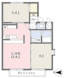 リヴィエール松戸 2LDKの間取図画像
