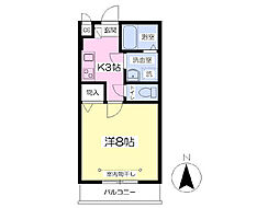 シャンブル 1Kの間取図画像