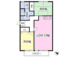 トゥインクル横須賀A 2LDKの間取図画像