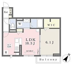 グランフェリシア 1LDKの間取図画像