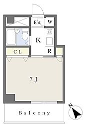 パティーナ南流山 1Kの間取図画像