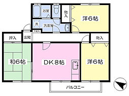 トゥインクル横須賀A 3DKの間取図画像