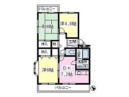 ヒルトン新松戸 3DKの間取図画像