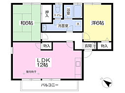 トゥインクル横須賀B 2LDKの間取図画像