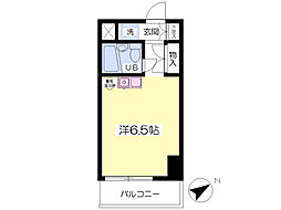 柏スカイハウス 9階ワンルームの間取り
