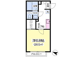 カーサ・デ・ローザ 3階1Kの間取り