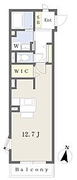 ランデュール西原 ワンルームの間取図画像