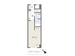 ロータススクエアおおたかの森 1Kの間取図画像