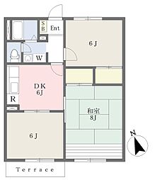 ビラ小川 1階3DKの間取り