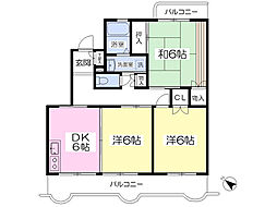 メゾンドスリジェ 3DKの間取図画像