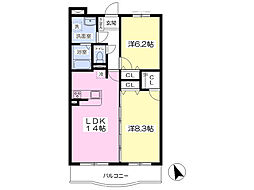 ウッディベル 2LDKの間取図画像