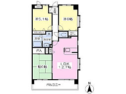 エクレール壱番館 3LDKの間取図画像