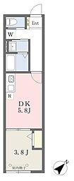 ロイヤル勝田台 1DKの間取図画像