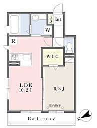 プランドール 3階1LDKの間取り