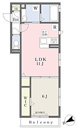プランドール 1LDKの間取図画像