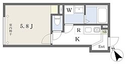 MYREST本八幡 1Kの間取図画像