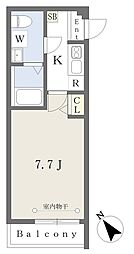 市川市福栄1丁目アパート 1Kの間取図画像