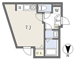 京成千葉線 京成幕張駅 徒歩10分の賃貸アパート 3階ワンルームの間取り