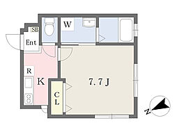 千葉都市モノレール 穴川駅 徒歩1分の賃貸アパート 1階1Kの間取り