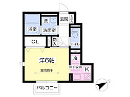 フレシール 1Kの間取図画像